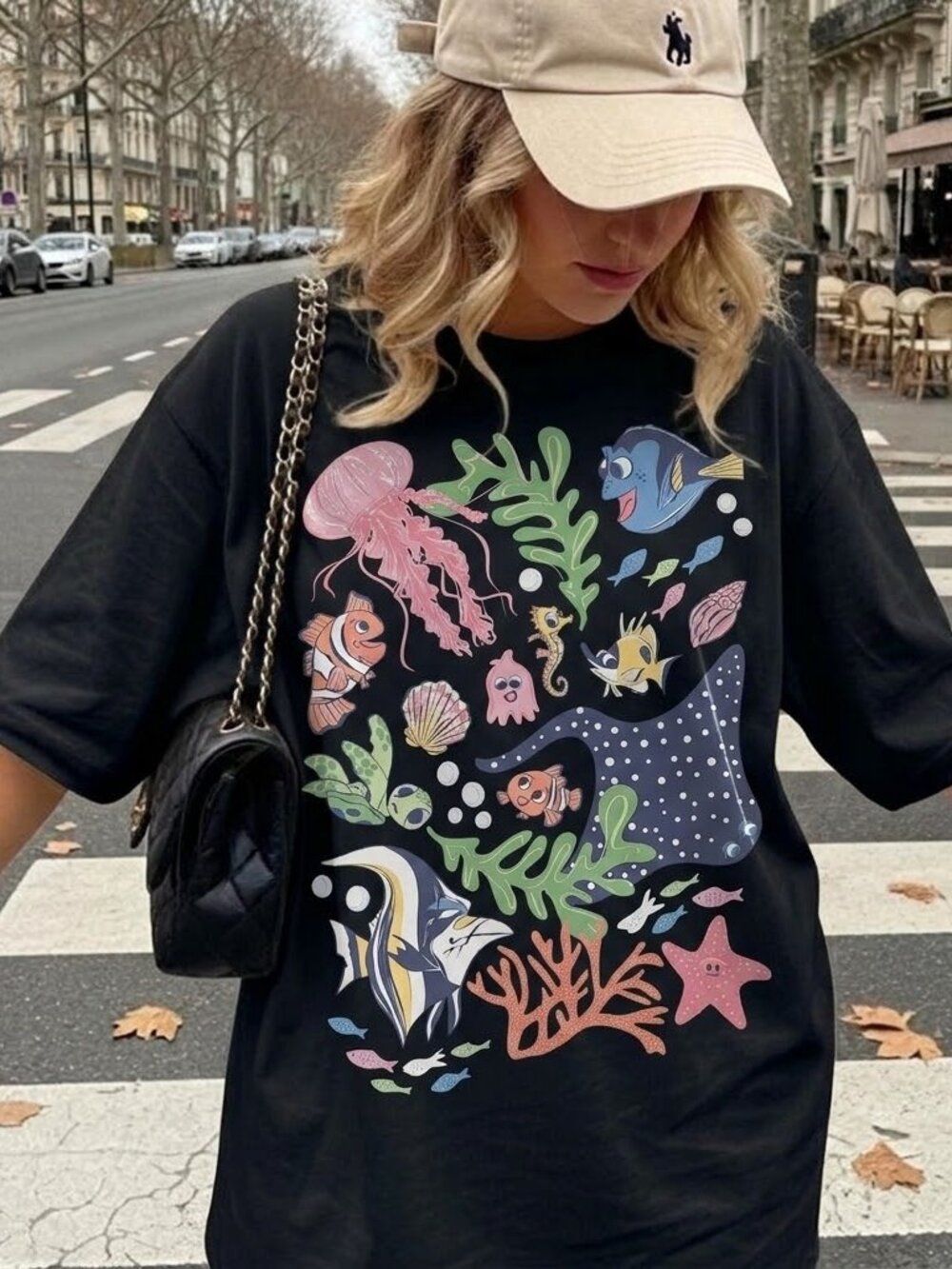 Finding Nemo Just Keep Swimming Retro Graphic Tee